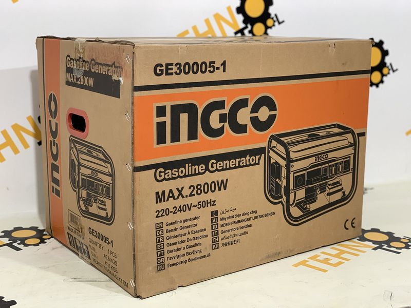 Генератор INGCO GE30005-1 (2.8 кВт + електростартер) 100% МІДНА ОБМОТКА! 1685743463 фото