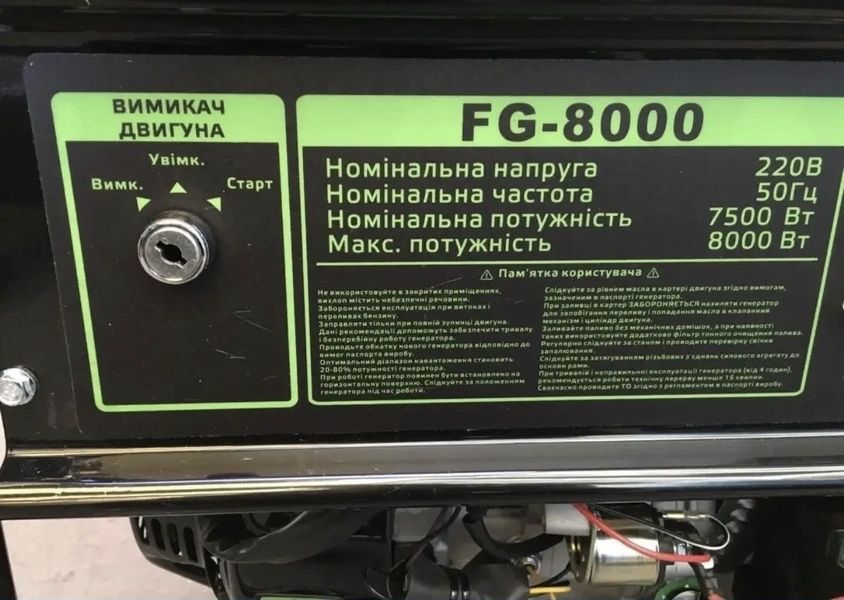 Генератор бензиновий Flinke FG-8000 (7.5 КВт)  1752630905 фото